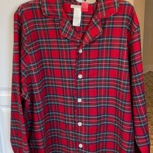 Pottery Barn Kids adult flannel pajama shirt